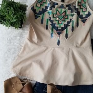 EXPRESS sequence peplum shirt